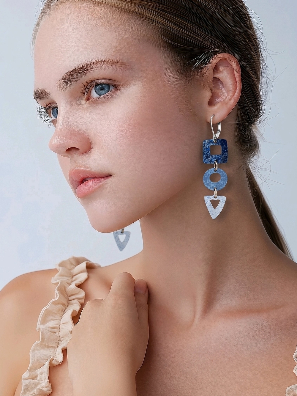 Energenic Blue Dangle Earrings